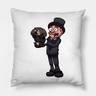 Man Holding A Groundhog Pillow