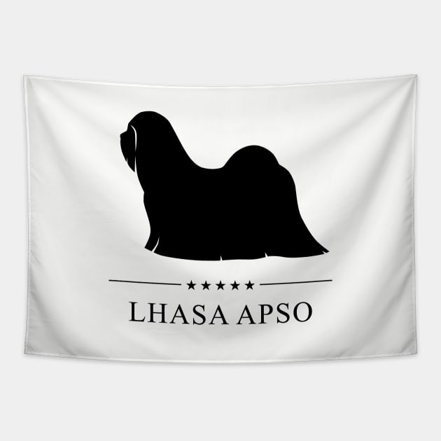 Lhasa Apso Black Silhouette Tapestry by millersye