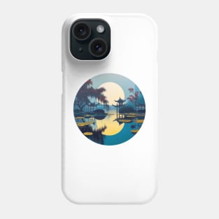 Illustration Japanese landscape & traditional home exterior painting Phone Case