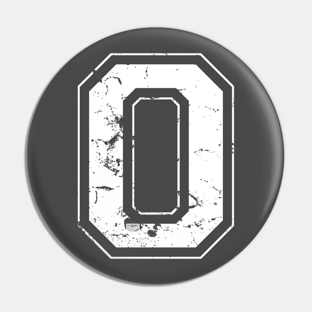 Initial Letter O White Jersey Sports Athletic Player Pin by porcodiseno