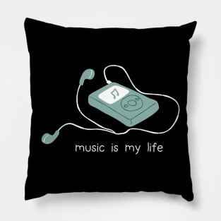 Blue and White Cute Music Quote Pillow