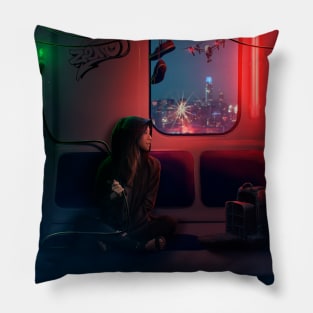 Cyberpunk Train Pillow