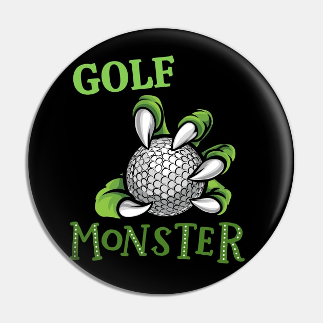 Golf monster sport Gift for golf player love golfer funny present for kids and adults Pin by BoogieCreates