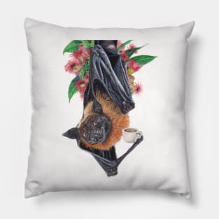 Batty Before Coffee Pillow