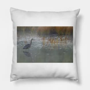 Heron There - Great Blue Heron, Algonquin Park, Canada Pillow