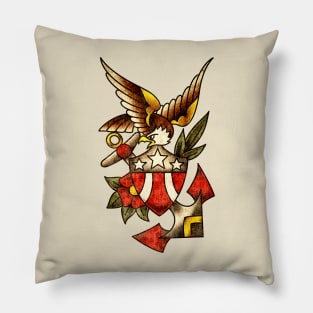 American Traditional Patriotic Nautical Motif Pillow