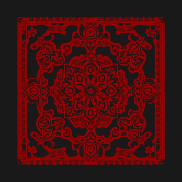 Red Snowflake Aesthetic - Bohemian Paisley by BubbleMench