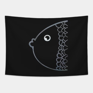 Colorful karp rainbow grey Tapestry