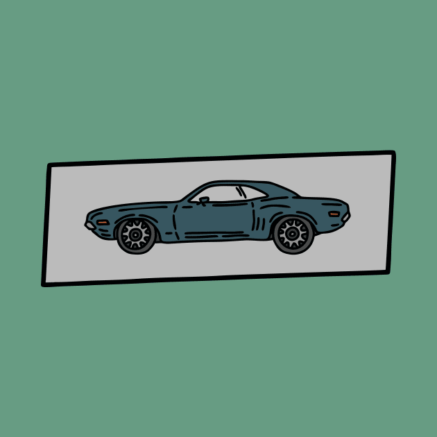 vintage muscle car hand drawn by fokaction