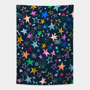 Winter Stars Multi navy Tapestry