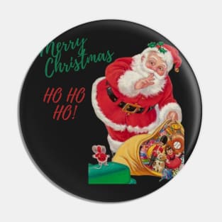 retro vintage pink santa claus Pin