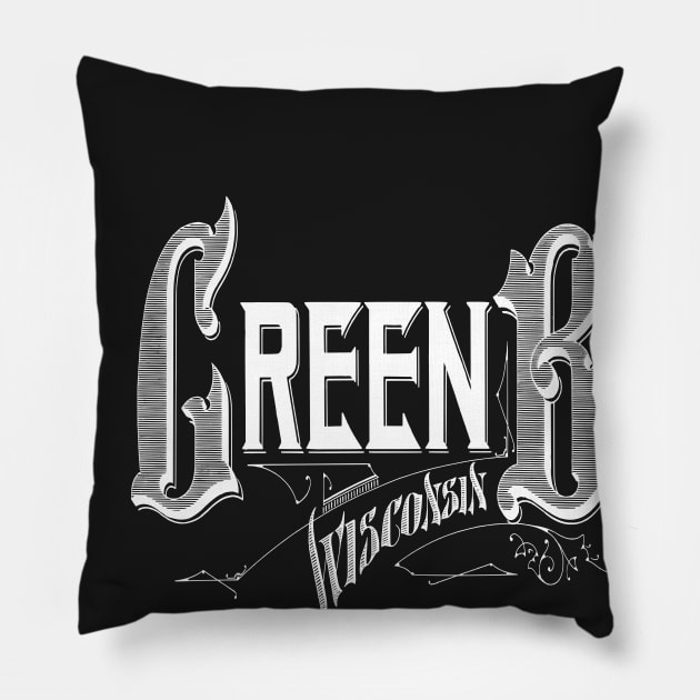 Vintage Green Bay, WI Pillow by DonDota