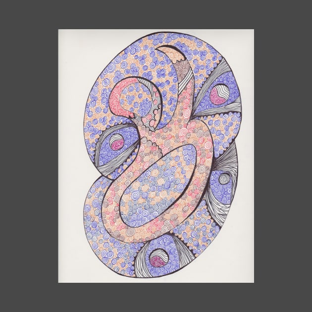 Abstract original spiral drawing by Rebecca Abraxas - Brilliant Possibili Tees