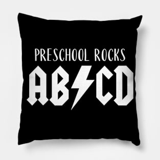 Preschool Rocks Shirt Cute Funny Gift For Teachers Abcd Rock Pillow