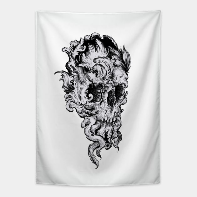 Skull Tapestry by Nazolkin
