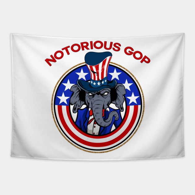 Notorious GOP Republican Elephant Tapestry by WalkingMombieDesign