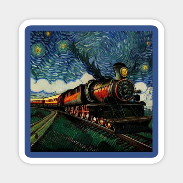 Starry Night Wizarding Express Train Magnet by Grassroots Green