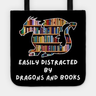 Easily Distracted By Dragons and Books Tote