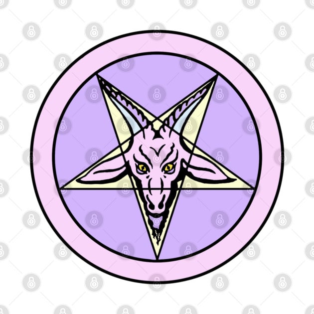 Pastel Baphomet Pentagram by lilgothgf