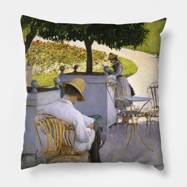 The Orange Trees by Gustave Caillebotte Pillow by Classic Art Stall