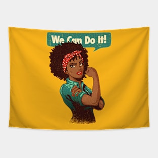 We Can Do It! Black Girl Black Queen Shirt V2 Tapestry