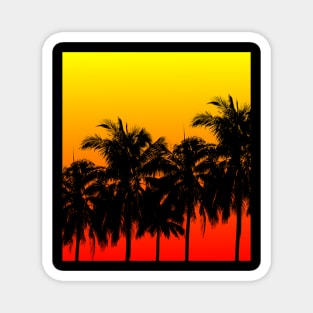 Palm Trees Palm Tree Sunset Square Vacation Magnet