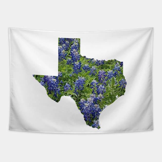 Pretty Bluebonnets Blooming in Texas Hillcountry Fields Tapestry by Star58