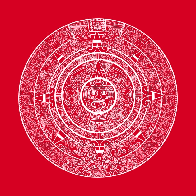 Aztec Calendar - white design by verde