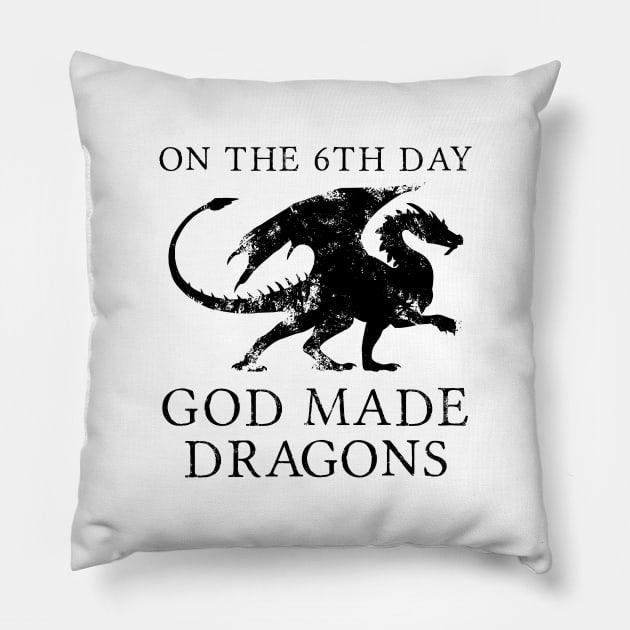 Dragons God Made Creationism Christian Pillow by thelamboy