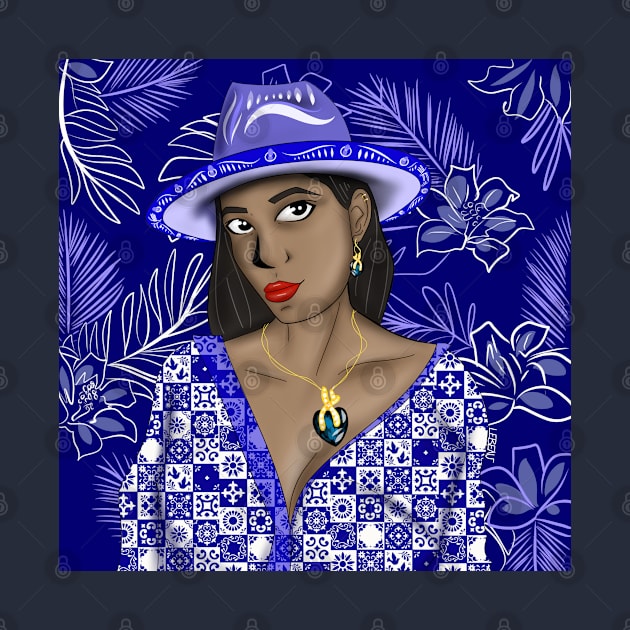 the caribbean muse in talavera pattern fashionable style by jorge_lebeau