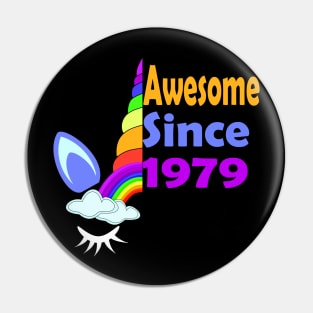 Awesome Since 1979 Funny 40th Birthday Unicorn Lover Gift Idea Pin