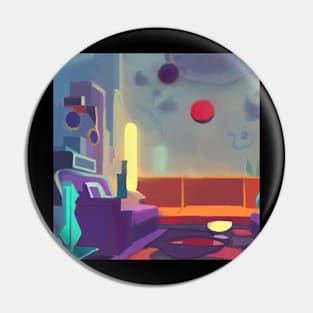 Surreal liminal living room Pin