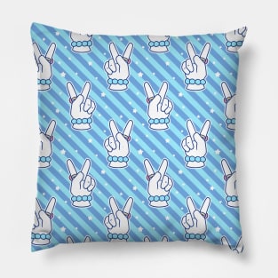 Girl Peace Hand Stripes Pattern Pillow