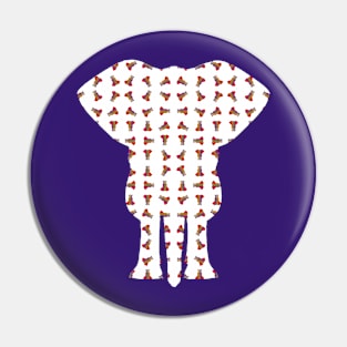 Rainbow Elephant Pattern (White) Pin