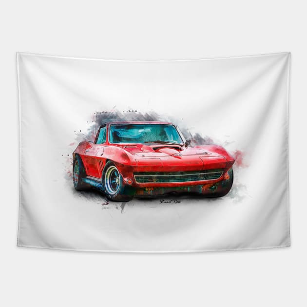Red Corvette Tapestry by Transchroma