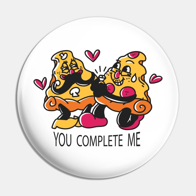 Cartoon Pizza Food Valentines Day Pin by MARCHY