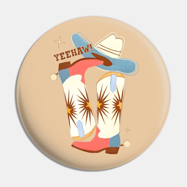 Yeehaw! Cowboy Boots Pin by showmemars