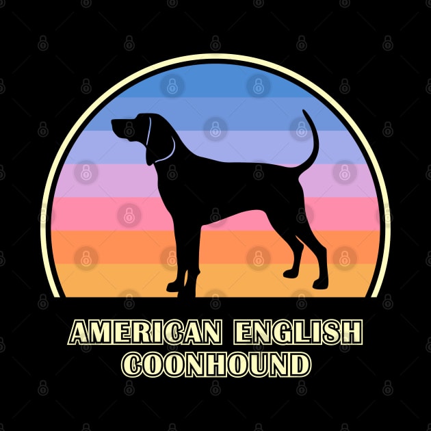 American English Coonhound Vintage Sunset Dog by millersye
