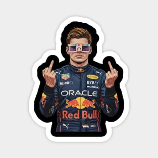 Max Verstappen Middle finger COmics 90s Magnet