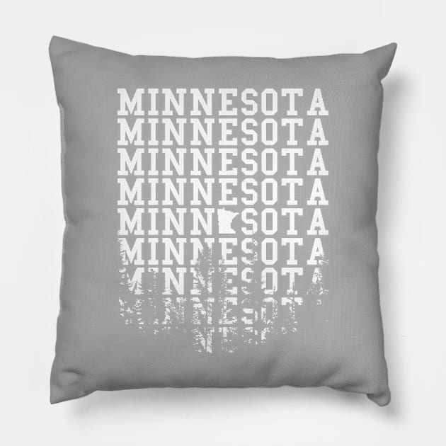 Minnesota Wordmark Forest Cutout Pillow by 2891 Design