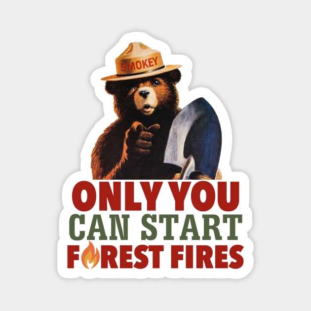 Smokey The Bear Only You Can Start Forest Fires (colorized) Magnet by OreFather