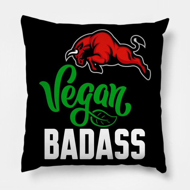 I'm a vegan badass Pillow by Work Memes