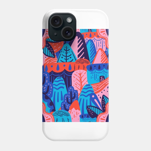 Colorful Zany Nature Doodle Phone Case by PosterpartyCo