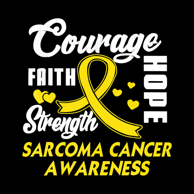 Sarcoma Cancer Tshirt Wear Yellow Ribbon Support Gifts by ChristianCrecenzio