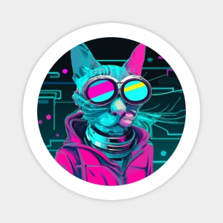 Cyberpunk Cat Magnet