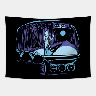 Creepy Late Night Drive Tapestry