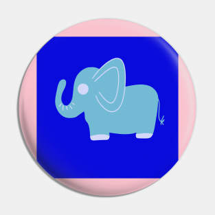 Cute blue elephant Pin