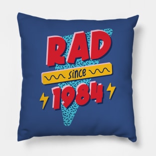 Rad Since 1984 // Retro Memphis Style 90s Nostalgia Pillow