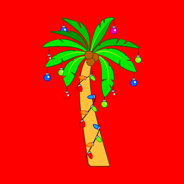 Tropical Palm Tree Decorated for Christmas by PenguinCornerStore