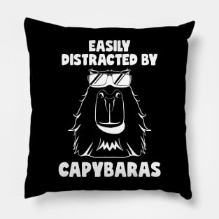 Easily distracted By Capybaras Lover Rodent Cute Capybara Pillow